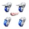 Service Caster 3.5 Inch Blue Polyurethane Swivel Bolt Hole Caster Set with 2 Total Lock Brake SCC-BHTTL20S3514-PPUB-BLUE-2-S-2 - alternate 2